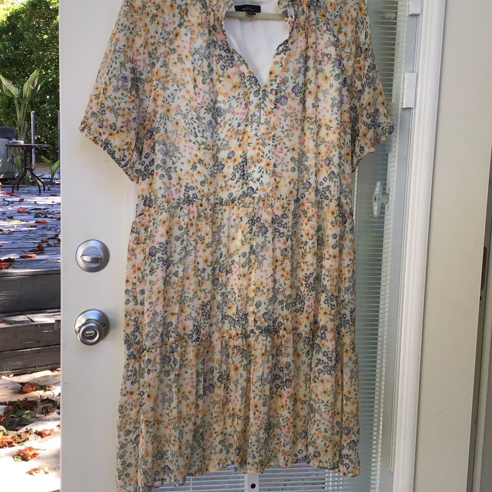 MSK Multicolor Floral Midi Dress